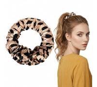 Heatless Curls Satin Scrunchies, Curlers Without Heat for Women, Lightweight Sleep Curling Band for Overnight Curls, Reusable Hair Scrunchies for Medium, Long Hair Girls (Leopard Pattern)