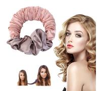 Heatless Curls Satin Scrunchies Pink Hair Scrunchies Curls Without Heat Bun Curls Overnight Without Heat Hair Curler Overnight for Medium and Long Hair