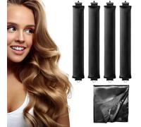 Heatless Hair Curler,Heatless Curls Overnight Blowout Headband Rods,No Heat Velvet Jumbo Flexi Rods to Sleep in,Heatless Jumbo Flexi Soft Curling Rods for All Hair Types 5pcs black