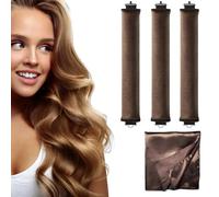 Heatless Hair Curler, Overnight Blowout Headband Rods, No Heat Velvet Jumbo Flexi Rods to Sleep in, Soft Curling Rods for All Hair Types - 4pcs Brown