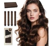 Heatless Hair Curler, Overnight Rods for No Heat Curls - Velvet Satin Flexi Rods Sleep in Curlers Blowout, Hair Styling Accessories With Silk Scarf 5pcs -B