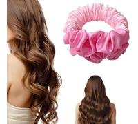 Heatless Hair Curler Overnight to Sleep In,Heatless Curling Scrunchie for Women Soft Silk Lazy Rollers Headband for Long Hair Overnight.(Pink)