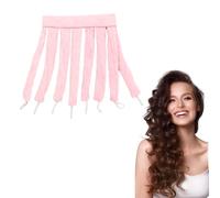 Heatless Hair Curler, Pink No Heat Hair Curler Headband with Adjustable Straps, Can Be Worn All Night Long, Suitable for Women and Girls to Create Wavy Curls