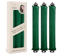 Heatless Hair Curler Rods for Overnight Satin Flexi Curls, Jumbo No-Heat Sleeping Styling Tools for All Hair Types - 3pcs Green