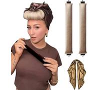 Heatless Hair Curlers Curling Set Overnight Non Heat Hair Curlers Blow Out Foam Jumbo Hair Rollers Set to Sleep for Blowout Long Hair, Silk Head Hair Wrap (Blonde, Large)