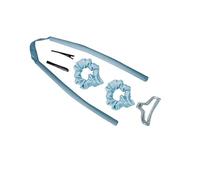 Heatless Hair Curlers Headband for Natural Hair | Soft Sponge DIY Styling Tools | Overnight Rods for Women Girls - Blue + clip