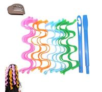 Heatless Hair Curling Set, Hair Curlers Spiral Curls No Heat Wave, Spiral Curls Styling Kit, Satin Heatless Curling Set Short Hairs, for All Hairs Lengths with Styling Hooks (color 4,11.8 in)
