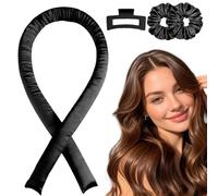 Heatless Hair Rollers Set Dream Wave Curling Rods for Overnight Blowouts No Heat (Black)