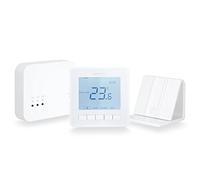 Heatmiser Neo Air Bundle V3 Smart Wireless Programmable Room Thermostat with RF Switch Receiver and neoAir Stand - Glacier White - Use with Heatmiser Neohub Gen 2 (Not included)