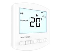 Heatmiser Slimline RF V3 Wireless Programmable Thermostat for Use With RF Switch Receiver or UH8-RF Wiring Centre Water or Central Heating