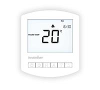 Heatmiser Slimline V4 - Wired Programmable Thermostat, White 230V Room Thermostat, 5/2 Day, 7 Day & 24 Hour Heating Control - EVO