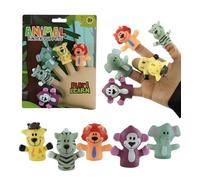 Heaton Party ® Animal Finger Set, 5 Pack Educational Fun Finger Puppets Toys for Girls Boys Monkey, Zebra, Elephant, Giraffe, Lion 6cm BPA-free PVC Puppets Bath Toys Easter Xmas Gift for Kids