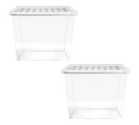 HEATON WHOLESALE 1 X 80L Strong Clear Multipurpose Transparent Storage Container Complete With Lid Ideal For Home & Office Use