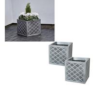 HEATON WHOLESALE 1 X Lazio Square Planter For Small Garden Flower Box Summer Outdoor Garden Boxes For Home & Office