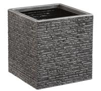 HEATON WHOLESALE 1 X Square Brick Slate Effect Large Pewter Gray Patio Planter Ideal For Flowers & Plants