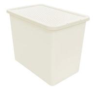 HEATON WHOLESALE 10 X 80L Cream Rattan Design Large Strong Spacious Home Office Containers With Lids