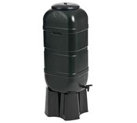 HEATON WHOLESALE 100 Litre Black Slimline Water Butt Rainwater Barrel With Stand, Kit & Diverter
