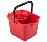 HEATON WHOLESALE 2 X 12 Litre Strong Plastic Red Mop Bucket Complete With Pouring Lip Ideal For All Hard Floors