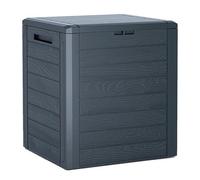 HEATON WHOLESALE 2 X 140 Litre Medium Weather Resistant Outdoor Garden Storage Boxes With Ribbed Lid