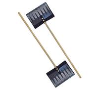 HEATON WHOLESALE 2 X Black Long Wooden Snow Shovel Spade Ideal For Scooping P Snow & Debris From Gardens, Paths & Driveways