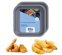 HEATON WHOLESALE 2 X Mini Square Air Fryer Tins 17Cm Non-Stick Carbon Steel Bake Ware Ideal For Roasting & Baking