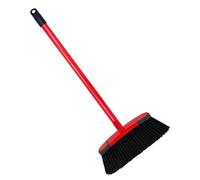 HEATON WHOLESALE 2 X Soft Bristle Red Long Handled Broom Great For Sweeping Up Hard Floors Indoor & Outdoor