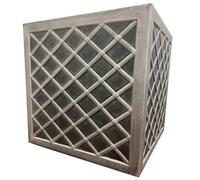 HEATON WHOLESALE 2 X Square Lazio Effect Large Pewter Gray Patio Planter Ideal For Flowers & Plants