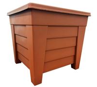 HEATON WHOLESALE 2 X Terracotta 33Cm Square Garden Plant Pot Perfect For Indoor & Outdoor Flowers