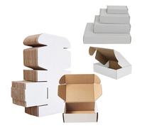 HEATON WHOLESALE 20 X 12 X 9 X 4" (304X228X101mm) White Single Wall Easy To Assemble Postal Shipping Die Cut Boxes