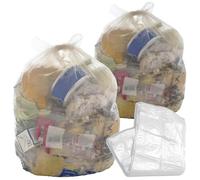 HEATON WHOLESALE 200 Clear (18X29X39") Transparent Rubbish Waste Transparent 90L Refuse Sacks