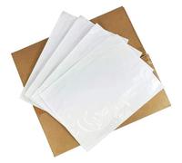 HEATON WHOLESALE 200 X A5 Plain (162 X 225mm) Plastic Home Office Document Enclosed Wallets With Peal & Seal Backing Ideal For Invoices