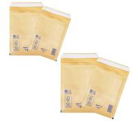 HEATON WHOLESALE 200 X Size 1 (100 X 165mm) Arofol Gold Classic Strong Padded Bubble Lined Peel & Seal Postal Envelopes