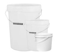 HEATON WHOLESALE 25 X 10 Litre Strong White Plastic Hard Wearing Plastic Buckets Complete With Tamper Evident Lid & Handle