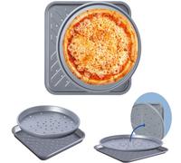 HEATON WHOLESALE 3 Sets Non Stick Large 13 Inch (33Cm) Pizza Tin & Crisper Tray Set