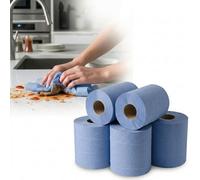 HEATON WHOLESALE 48 Rolls Of Blue Embossed 2Ply Highly Absorbent Centrefeed Paper Rolls
