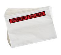 HEATON WHOLESALE 500 X A7 Printed (100 X 112mm) Plastic Home Office Document Enclosed Wallets With Peal & Seal Backing Ideal For Invoices