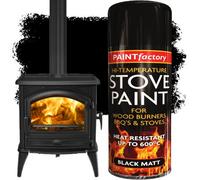 HEATON WHOLESALE 6 X 400Ml Matt Black Ultra High Temperature Heat Resistant Spray