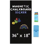 HeatPomelo Magnetic Chalkboard Wall Sticker 36" x 18", Self-Adhesive Blackboard Paper Roll with Starter Kit, Stick On Black Board for Home, Office, School