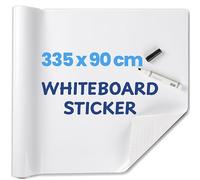 HeatPomelo Whiteboard Paper Sticker Roll for Wall 335 x 90 cm(132" x 36"), No Ghosting & Self-Adhesive White Board Wallpaper Sheets, Dry Wipe Surface Ideal for Home Office Classroom