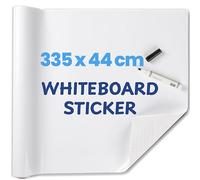 HeatPomelo Whiteboard Sticker Roll for Wall 335 x 44 cm(132" x 17.3"), No Ghosting & Self-Adhesive White Board Wallpaper Sheets, Dry Wipe Surface for Home, Office, Classroom