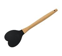Heatproof Heart Silicone Spoon Spatula with Comfortable Wood Handle for Cooking Baking and Food Preparation Wooden Handle Cooking Spoon
