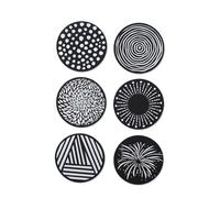 Heatproof Silicone Coasters 9.6cm Round Printed Pattern Cup Mat Heat Insulated Drink Pad for Home Use Table Protectors Coffee Coasters