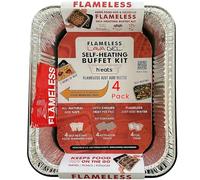 Heats Food Warmer Pads & Foil Trays (4 Pack) - Party Buffet Servers and Warmers - Heating Pads for Chafing Dish, Pans & More - Must-Have Catering Supplies