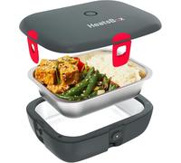 HeatsBox FAITRON Style Electric Lunch Box - Food Warmer for Reheating Food On The Go, Leakproof Stainless Steel Container (925 ml), Transport Lid, 90 Watts