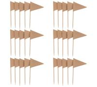 HEATSHAKING 100pcs Beige Triangle Paper Toothpick Flags Lightweight Decorative Toothpicks for Parties and Home Use Stylish Appetizer Decorative and Cake Decoration Flag Picks