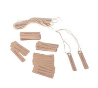 HEATSHAKING 100pcs Kraft Paper Tags with Strings for Wrapping and Favors, Handmade Rectangle Beige Kraft Tags Suitable for Place Name Cards and Scrapbooking