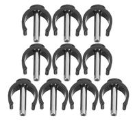 HEATSHAKING 10pcs Black C-Shape Crutch Clamp Buckles for 22mm Tube Walker Clips, Cane Holder Replacement with 28mm Pin Length, Universal Walker and Walking Stick Accessories for Seniors
