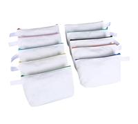 HEATSHAKING 10pcs Canvas Makeup Bags Cosmetic Pouches with Zipper, Space Saving and Multiple Usages, Simple Chic Design, Assorted Colour, for Travel and Daily Organising