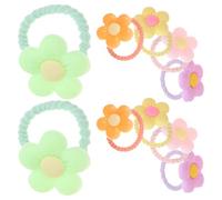 HEATSHAKING 10pcs Cute Elastic Hair Ties for Dogs with Cartoon Designs, Comfortable Cloth and Plastic Material, for Ponytails and Braids on Long Haired Dogs, Hair Accessories for Occasions