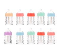 HEATSHAKING 10pcs Feeding-bottle Shaped Lip Gloss Tubes Empty Lip Color Containers with Leak-proof and Lightweight Plastic Design for DIY and Parent-child Relationship Random Color